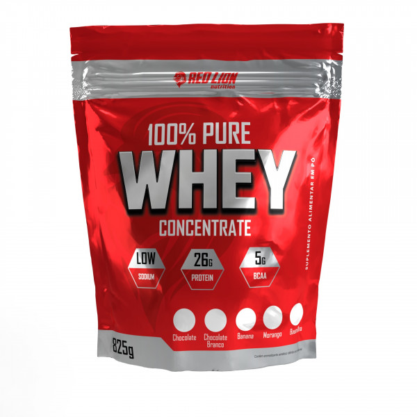 RED LION SUPLEMENTOS - 100% PURE WHEY REF- RED 825G - BANANA