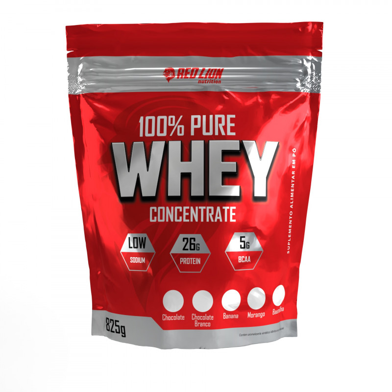 RED LION SUPLEMENTOS - 100% PURE WHEY REF- RED 825G - CHOCOLATE