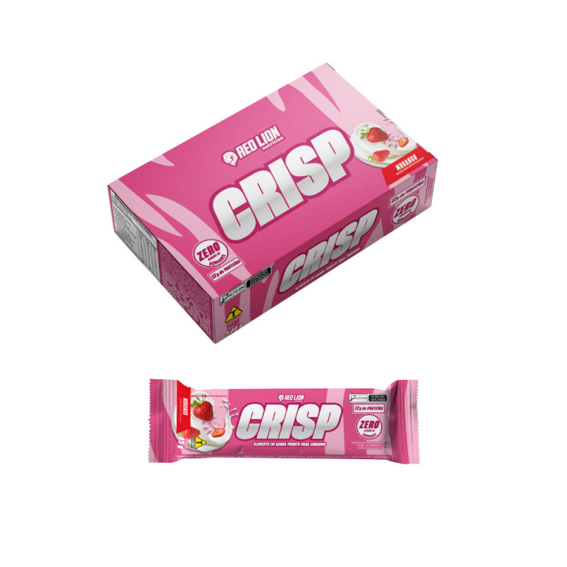RED LION SUPLEMENTOS - CRISP BAR SABOR MORANGO 45G C/12 RED LION SUPLEMENTOS - CRISP BAR SABOR MORANGO 45G C/12